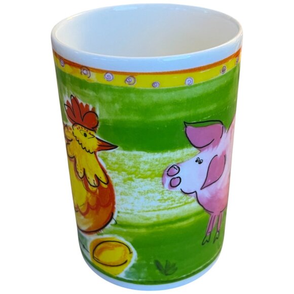 Vtg CHURCHILL Fine Bone China Porcelain Cups Farm Animals Hen Pig Cow Duck 4" T - Picture 5 of 16